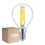 Confezione Multipack 10x Philips MASTER LED E14 Sferica Filamento Chiara 2.5W 340lm - 922-927 Dim To Warm | Miglior Resa Cromatica - Dimmerabile - Sostitutiva 25W